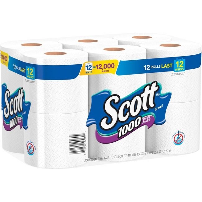 Kimberly-Clark Professional Kleenex / Scott / WypAll / Kimtech Tissue Paper 12RL SCOTT1000 KCC10060