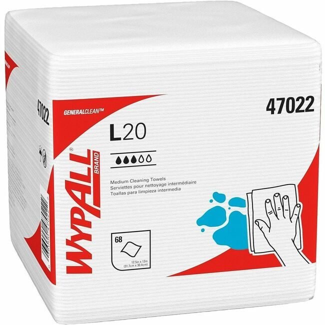 Kimberly-Clark Professional Kleenex / Scott / WypAll / Kimtech Wipers White 68SHEETS KCC47022