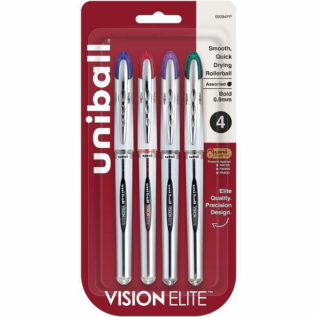 Mitsubishi Pencil Co. / uni-ball Pen Ub Visionelite 0.8 4 Pack UBC69094PP