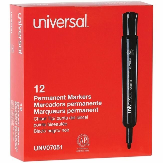 Universal Office Products Marker Perm Chsl Rg Black UNV07051