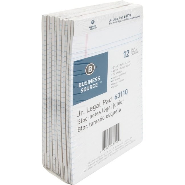 Business Source Pad Jr Legal 5X8 50SH We BSN63110
