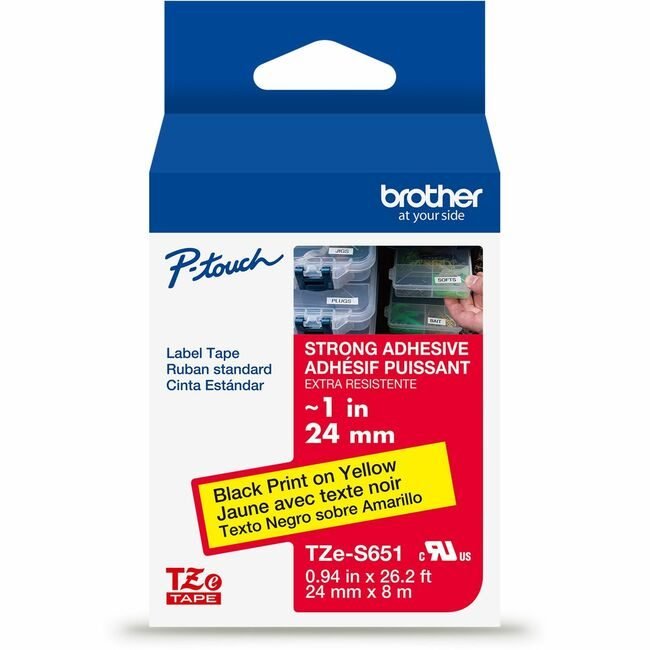 Brother International Tape Indust 1"-BK/YW BRTTZES651G