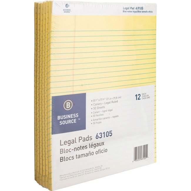 Business Source Pad Legal 8.5X11.75 50SH Ca BSN63105
