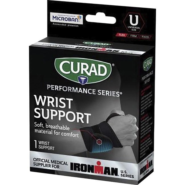 Medline Industries Support Wrist Microban Black MIICURIM19710