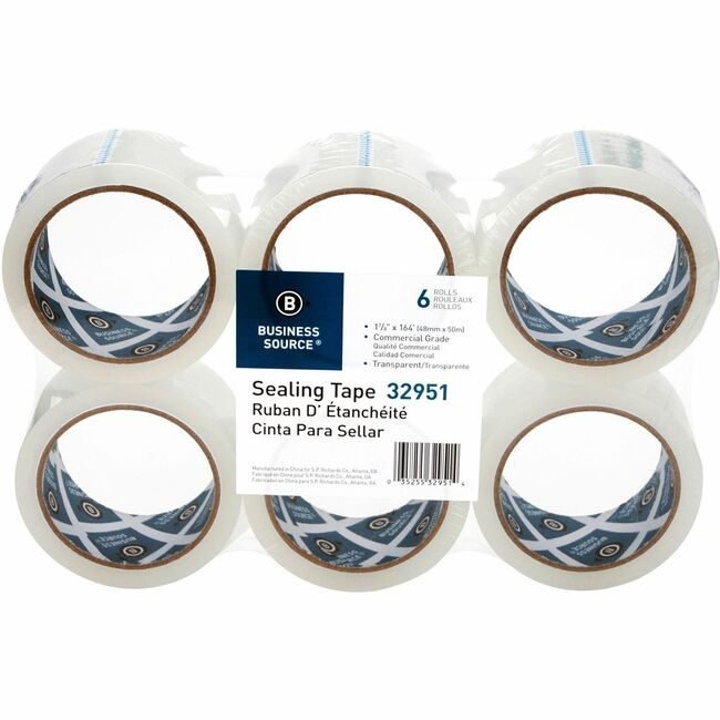 Business Source Tape Pkg 1.88X54.7YD Clear 6 Pack BSN32951