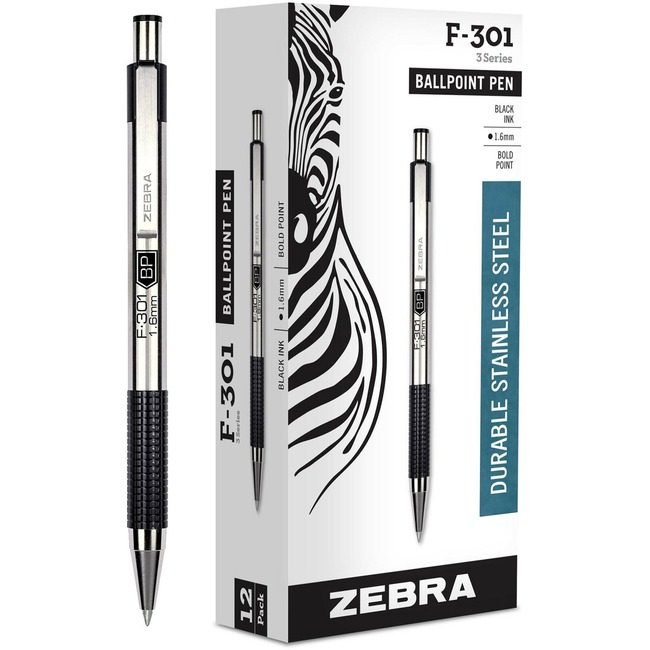 Zebra Pen Corporation Ballpnt F-301 Rt 1.6 Black ZEB27310