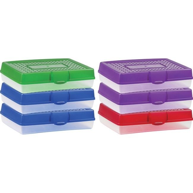 Storex Box Pencil Large Assorted 6 Count STX61645U06C