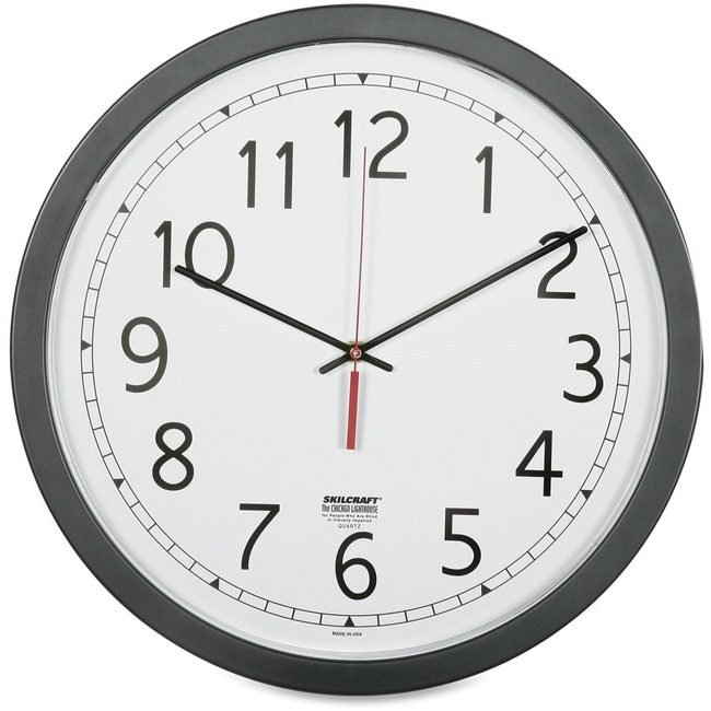 Clock Wall Quartz 16.5" Black NSN6238824