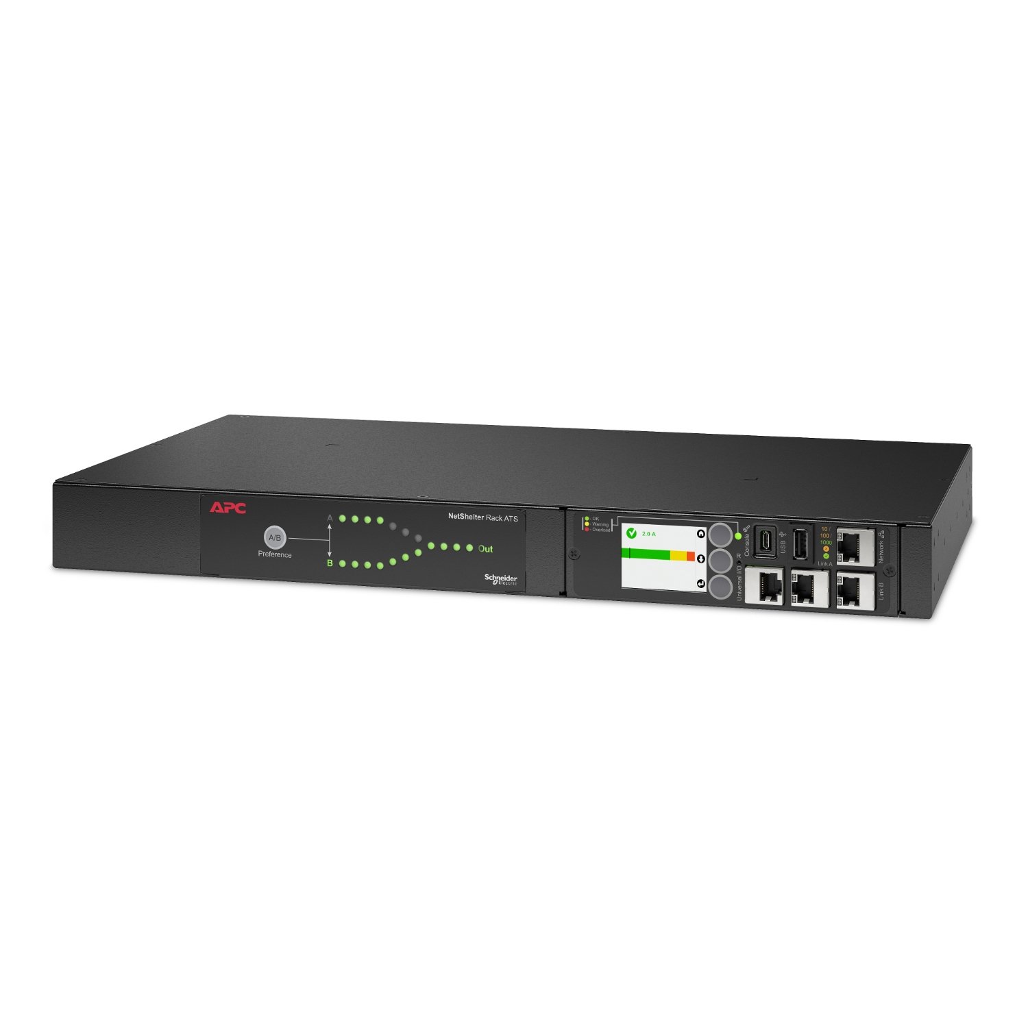 APC by Schneider Electric APC SCHNEIDER ELECTRIC IT USA Netshelter Rack Automatic Transfer Switch, 1U, 12A, 208V , C14 IN, 12 AP4433A