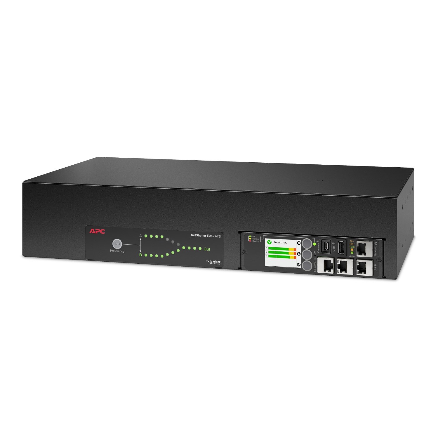 APC by Schneider Electric APC SCHNEIDER ELECTRIC IT USA NetShelter Rack Automatic Transfer Switch, 2U, 30A, 120V, 2 L5-30P AP4453A