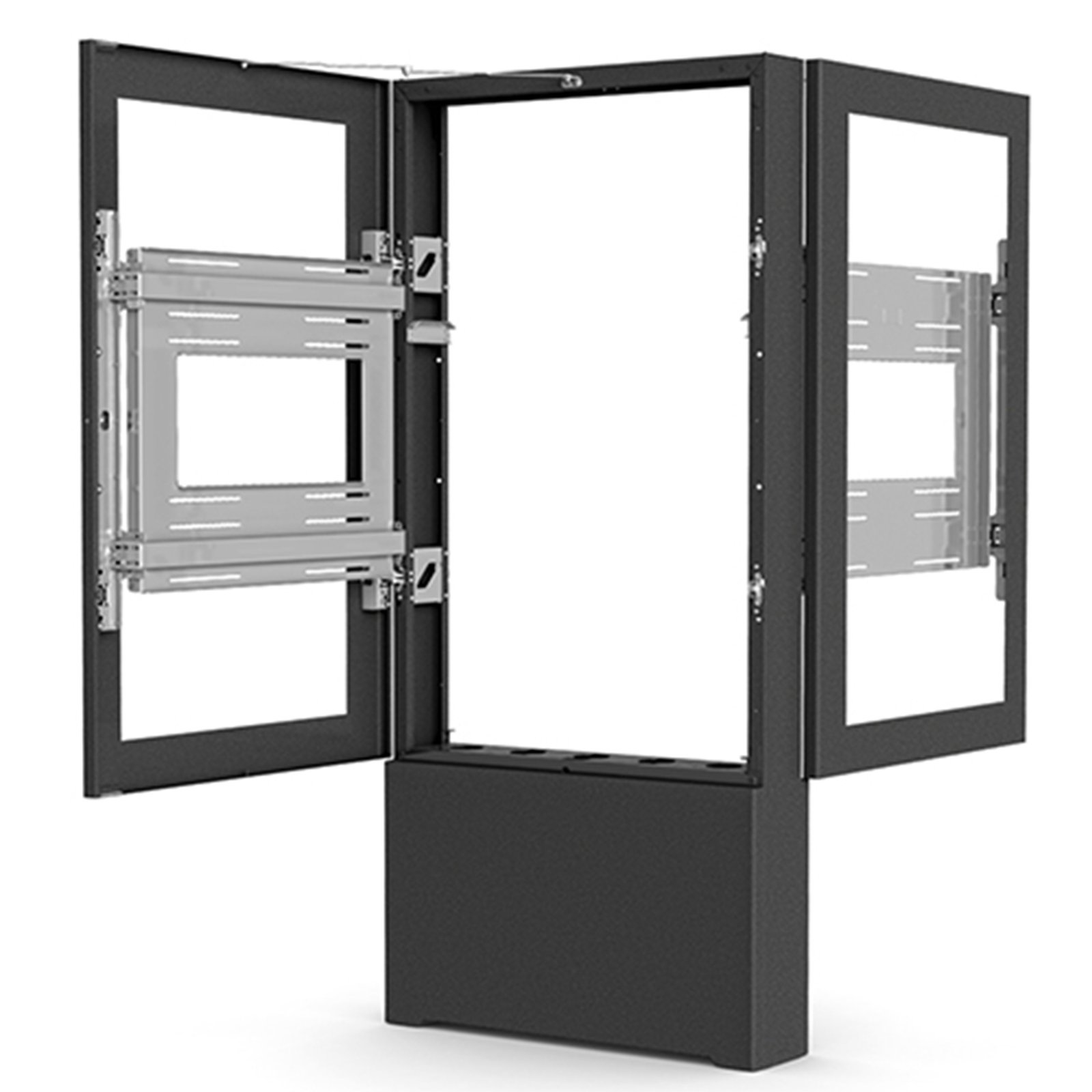 Chief ImpactTM Floor Mounted Back-to-Back Kiosk, Portrait 55" Black LF55UBPB2B