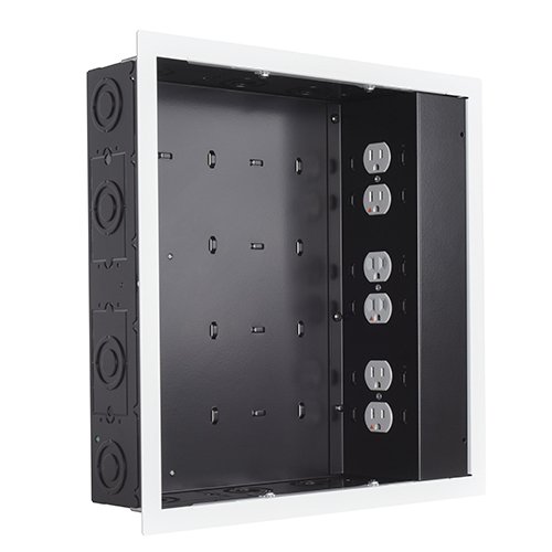 Chief Proximity® In-wall Storage Box with 6 Receptacle Filter  Surge - PAC526FWP6
