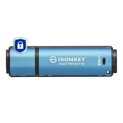 Kingston Technology IronKey 256GB Vault Privacy 50 AES-256 Encrypted, FIPS 197 IKVP50256GB