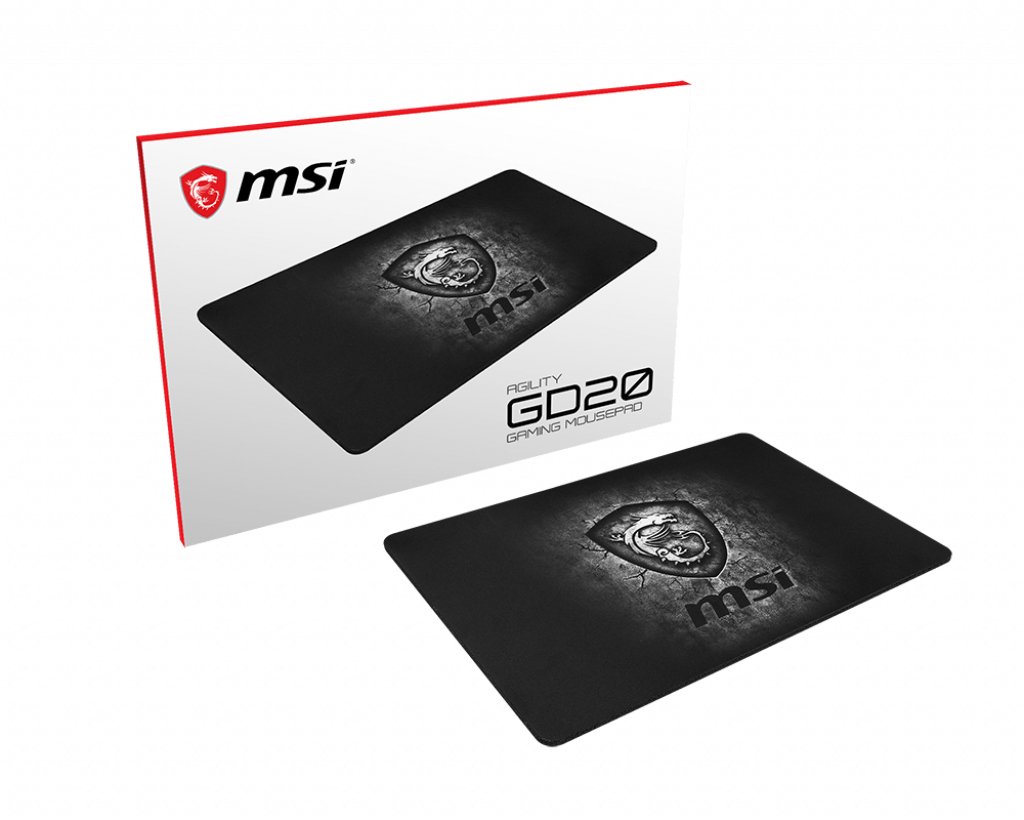 MSI AGILITY GD20 Pro Gaming Mousepad #039;320mm x 220mm, Gamer ultra-smooth textile surface, Iconic AGILITYGD20