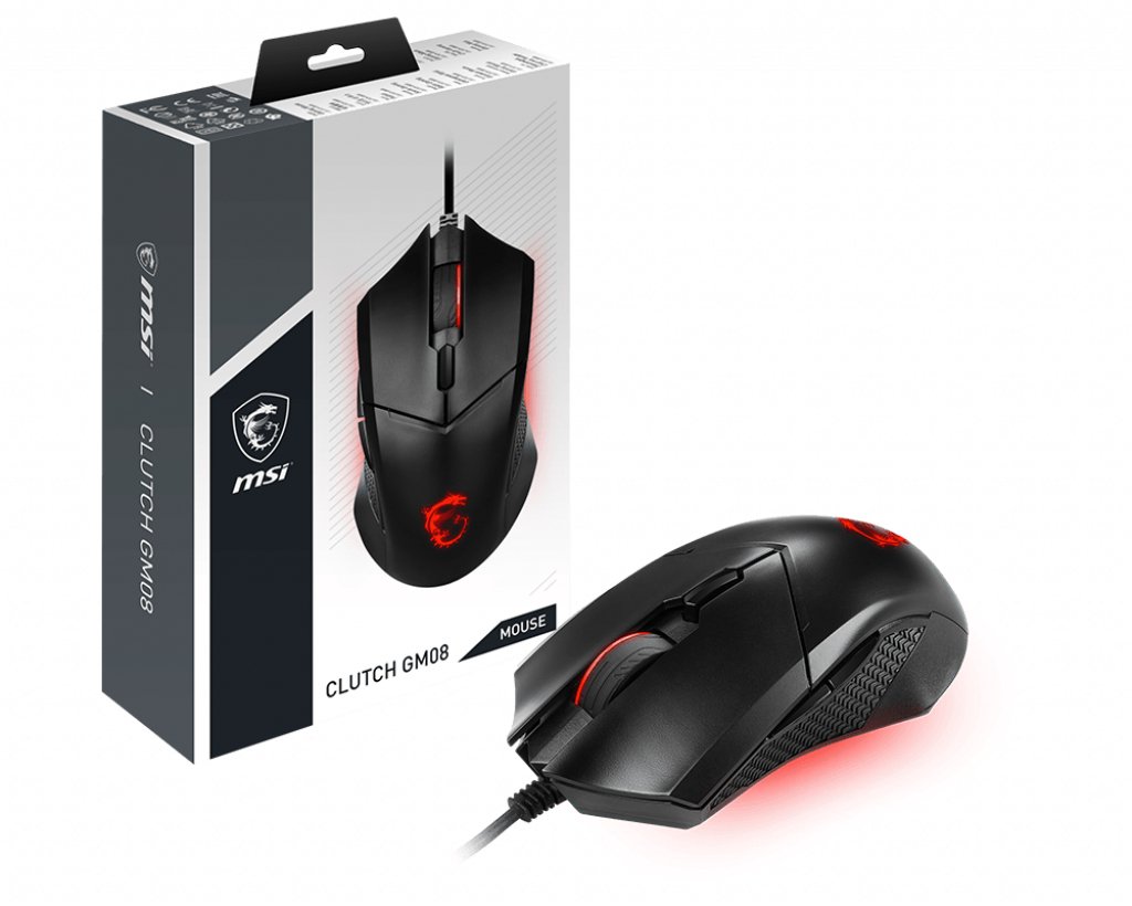 MSI CLUTCH GM08 Optical Gaming Mouse #039;4200 DPI Sensor, 6 Programmable button, Symmetrical design, CLUTCHGM08