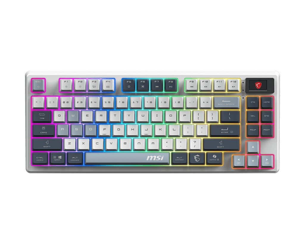 MSI FORGE GK600 TKL WIRELESS SKY keyboard Gaming USB + Bluetooth QWERTY UK English Blue, White FORGEGK600B