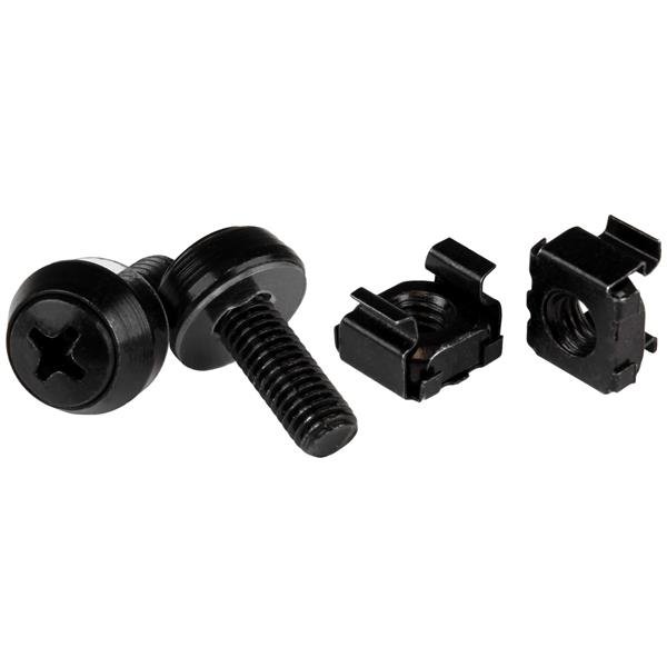 StarTech.com 100-Pack M6 12mm Screws, Square Hole Cage Nuts and Installation Tool, Hardware CABSCREWM62B
