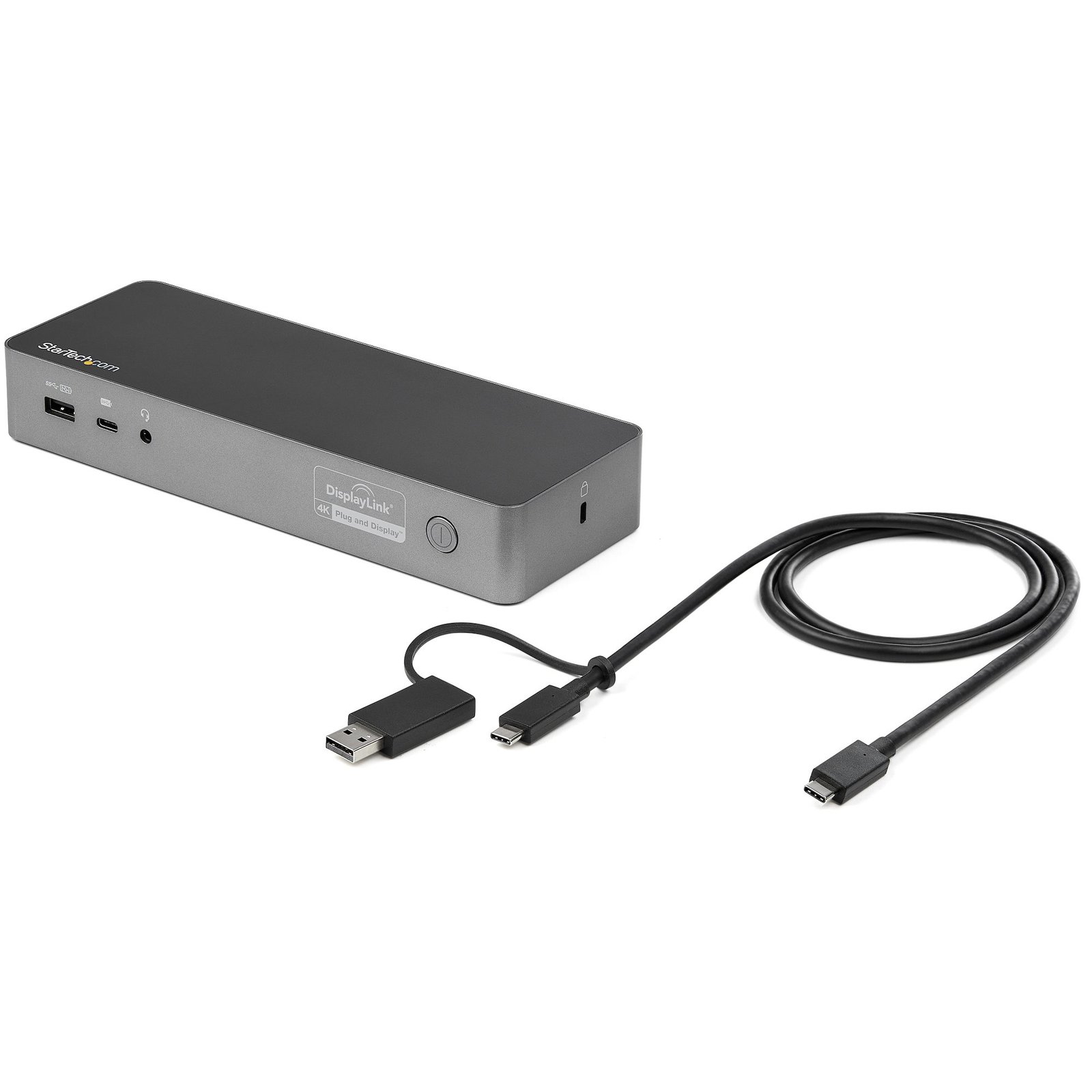 StarTech.com Universal Laptop Docking Station, Hybrid USB-C  USB-A Dock, Dual 4K DP  HDMI, 60W DK30C2DPPD