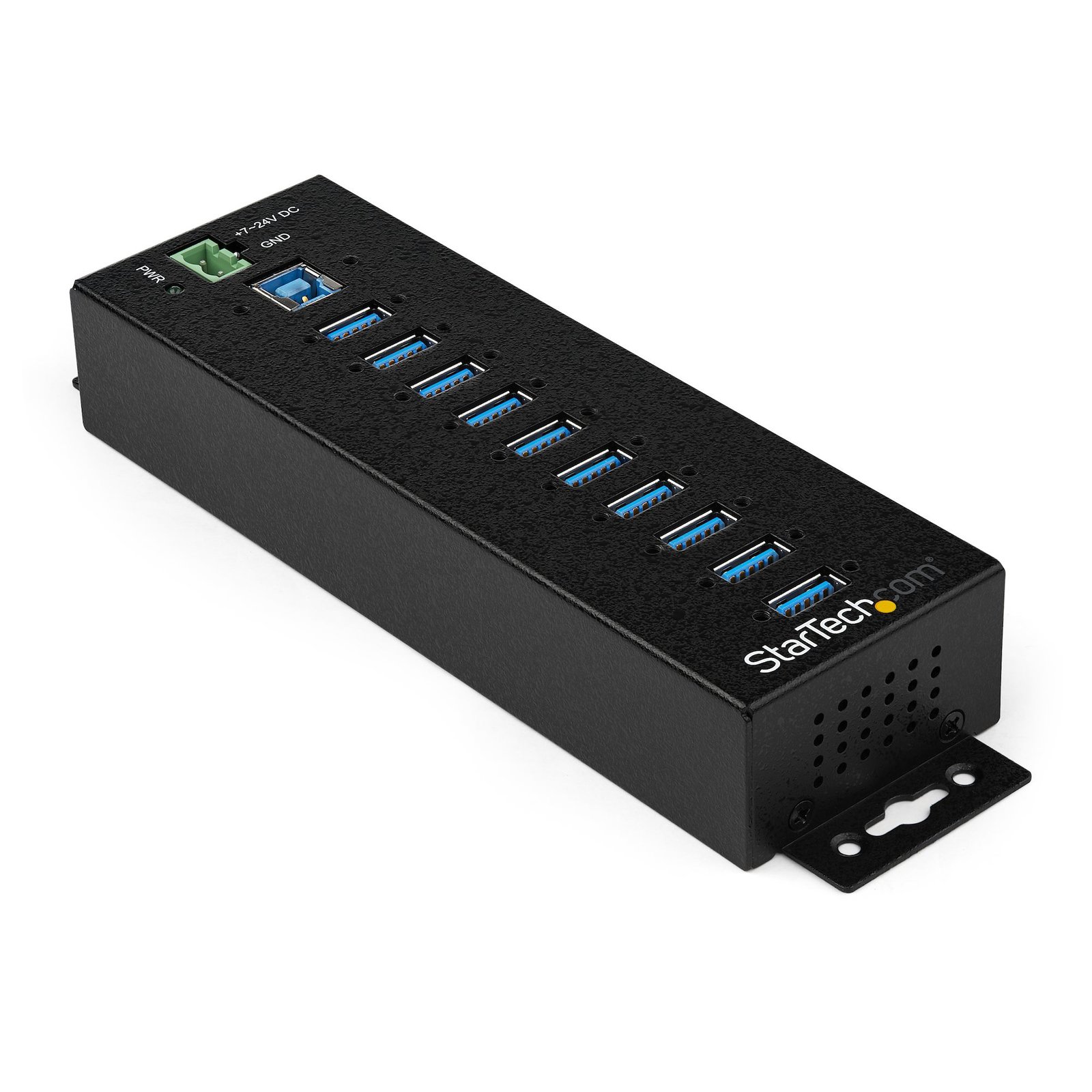 StarTech.com 10-Port USB 3.0 Hub with Power Adapter - Metal Industrial USB-A ESD  350W Surge HB30A10AME