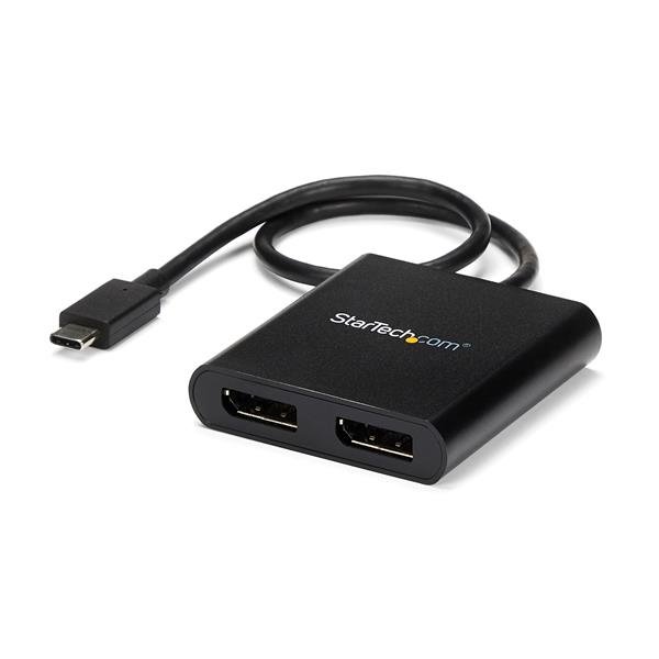 StarTech.com USB-C to Dual DisplayPort 1.2 Adapter, USB Type-C Multi-Monitor MST Hub, 4K 30Hz/1080p MSTCDP122DP