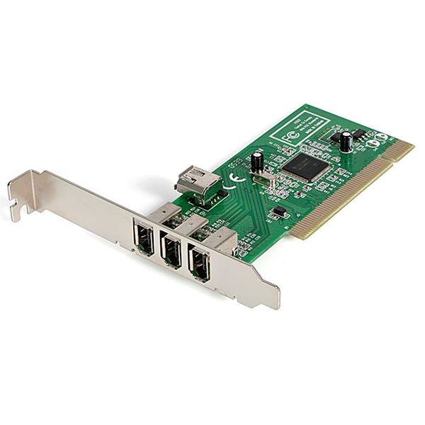 StarTech.com 4 port PCI 1394a FireWire Adapter Card - 3 External 1 Internal - TAA PCI1394MP