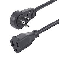 StarTech.com 10ft (3m) Power Extension Cord - 360° Rotating Flat Plug - NEMA 5-15P to 5-15R, 16 RTPAC10110