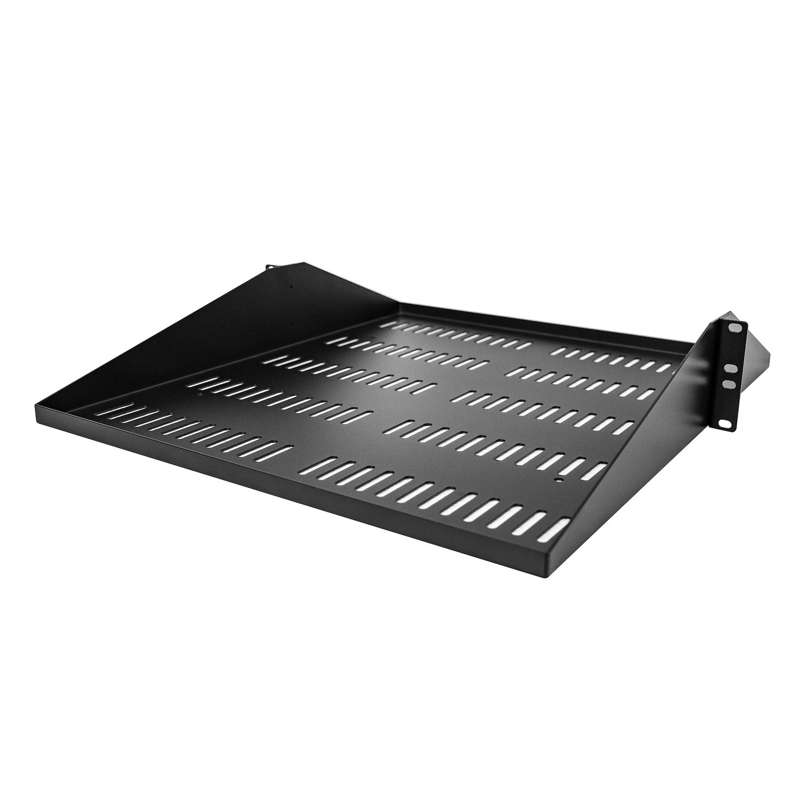 StarTech.com 2U Server Rack Shelf, Center Mounted Universal Vented Rackmount Cantilever Tray for