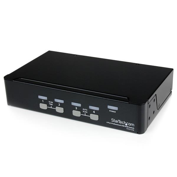 StarTech.com 4 Port Professional VGA USB KVM Switch with Hub - TAA SV431USB