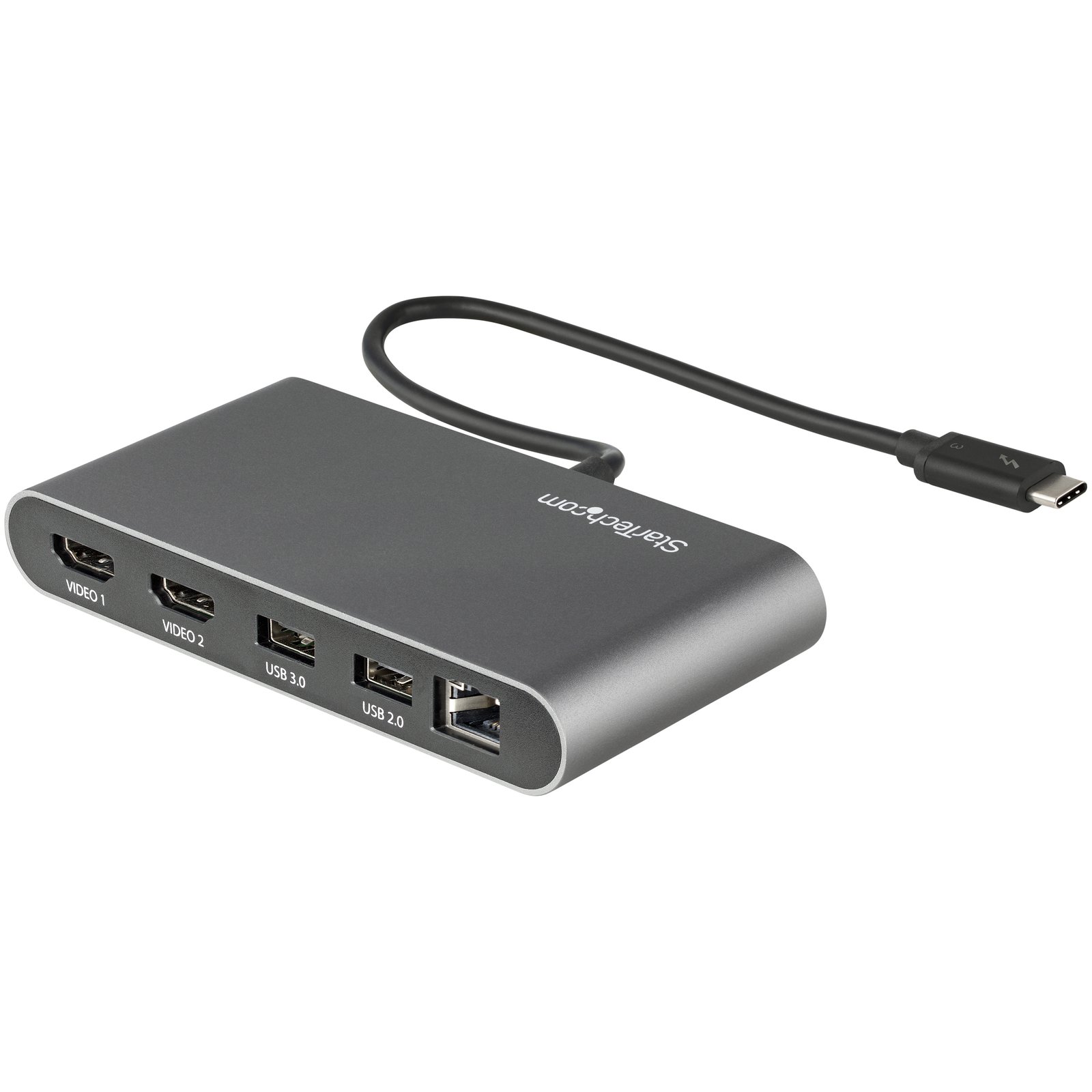 StarTech.com Dual-Monitor Thunderbolt Mini Dock, 4K 60Hz HDMI, Driverless Hub for Windows  Mac, TB3DKM2HDL