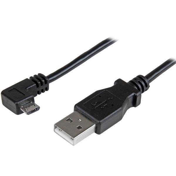 StarTech.com Micro-USB Charge-and-Sync Cable M/M - Right-Angle - 30/24 AWG - 1 m (3 ft.) USBAUB1MRA