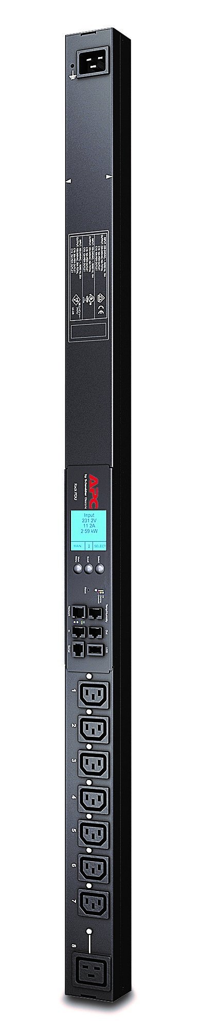 APC by Schneider Electric Rack PDU 2G, Switched, ZeroU, 20A/208V, 16A/230V, (7) C13  (1) C19 AP8958