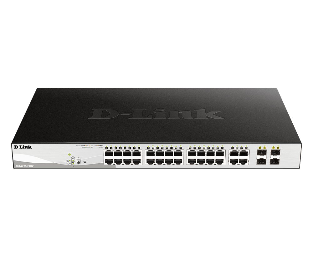 D-Link Systems 28-Port Gigabit PoE Smart Managed Switch including 4 Combo Ports DGS121028P