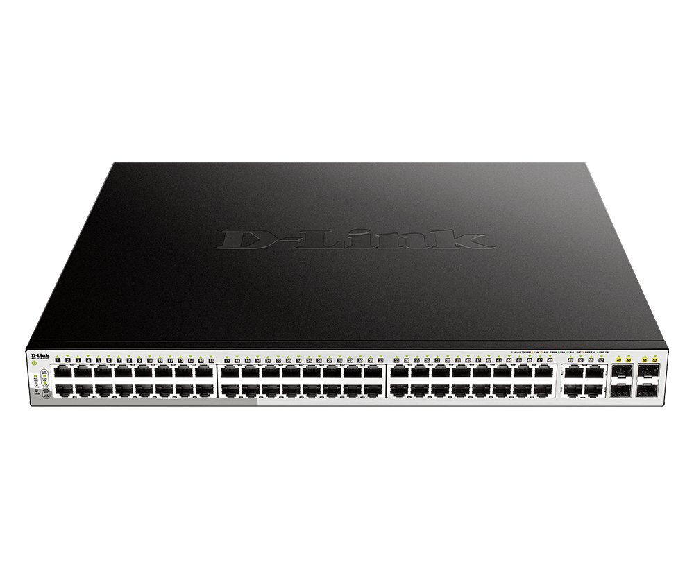 D-Link Systems 52-Port PoE Gigabit Smart Managed Switch including 4 x 100/1000Mbps Combo Ports DGS121052MP