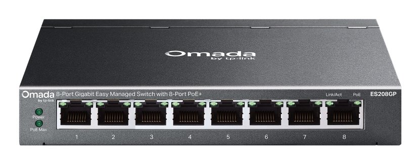 TP-Link Omada ES208GP network switch Managed L2 Gigabit Ethernet (10/100/1000) Power over (PoE) DIN