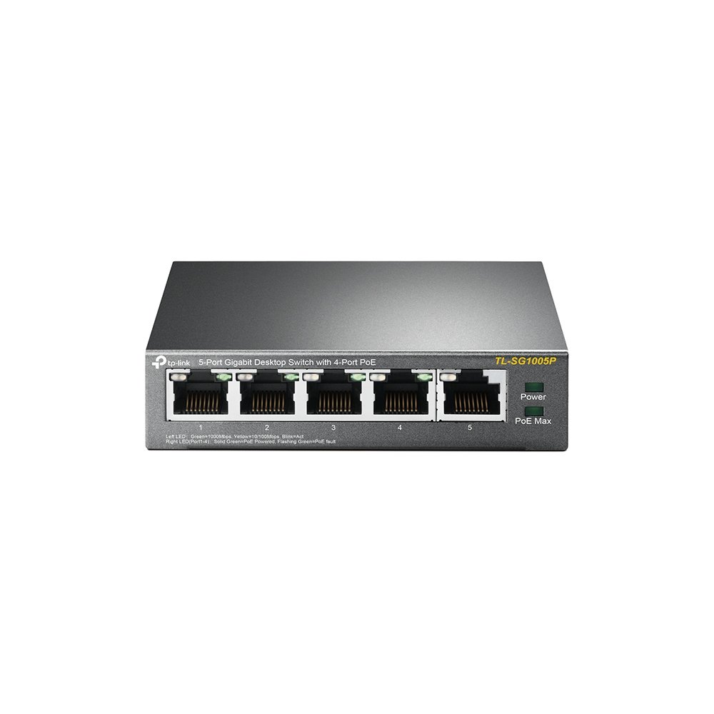 TP-Link 5-Port Gigabit Desktop PoE Switch with 4-Port TLSG1005P