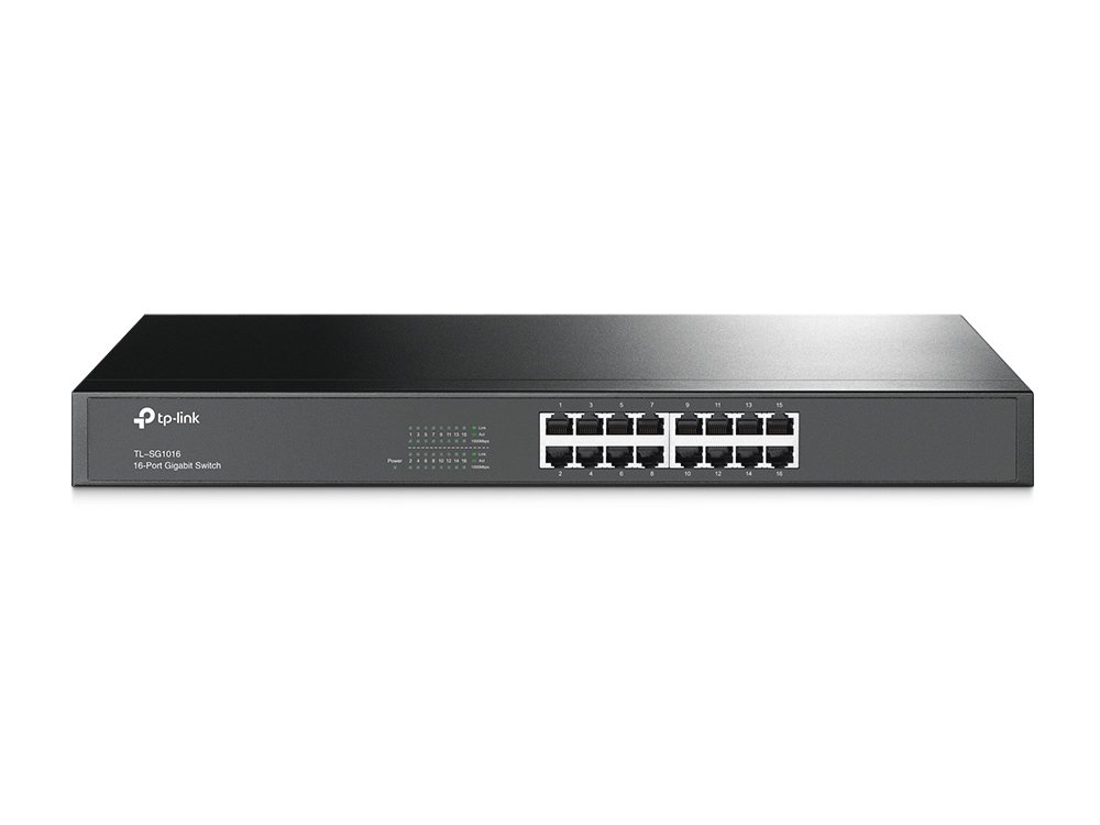 TP-Link TL-SG1016 network switch Unmanaged Gigabit Ethernet (10/100/1000) 1U Black TLSG1016