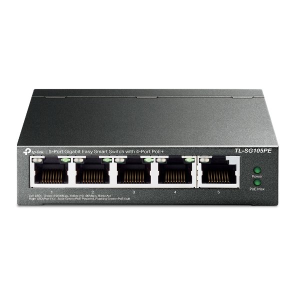 TP-Link 5-Port Gigabit Easy Smart PoE Switch with 4-Port TLSG105PE