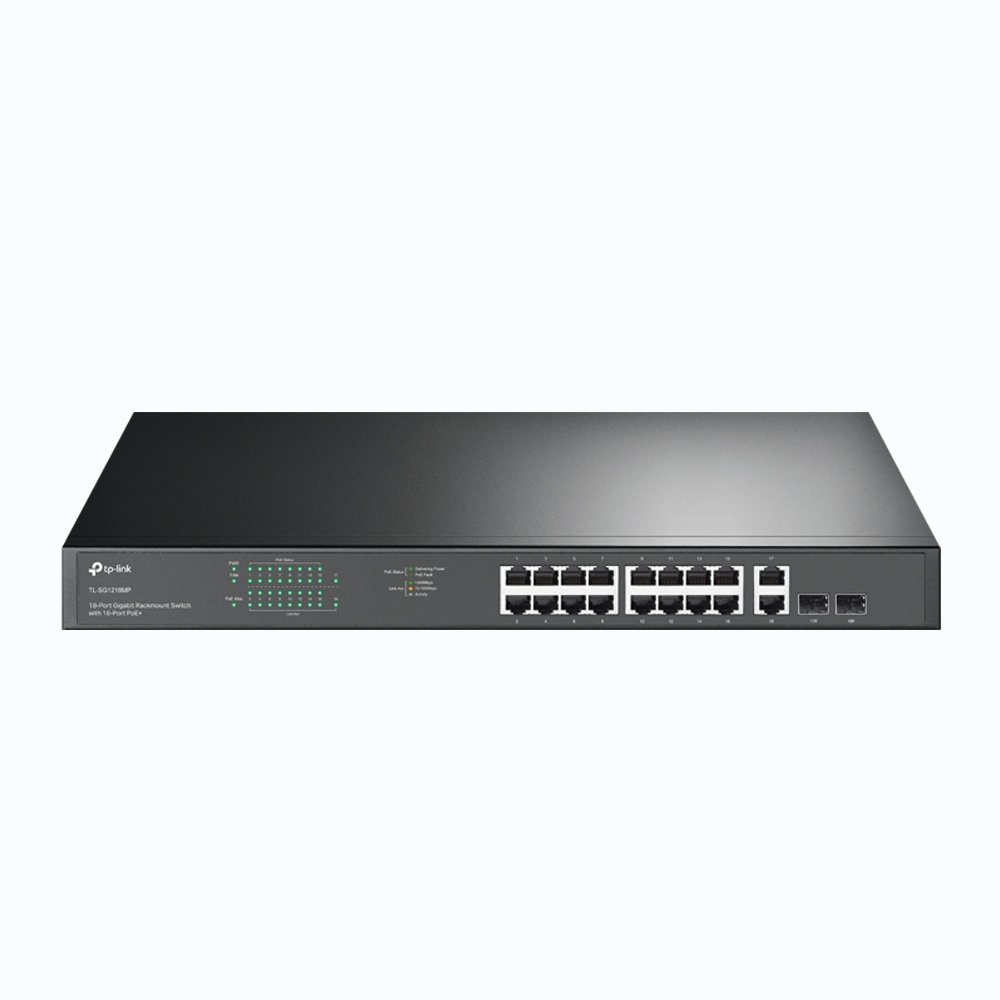 TP-Link 18-Port Gigabit Rackmount Switch with 16 PoE+ TLSG1218MP