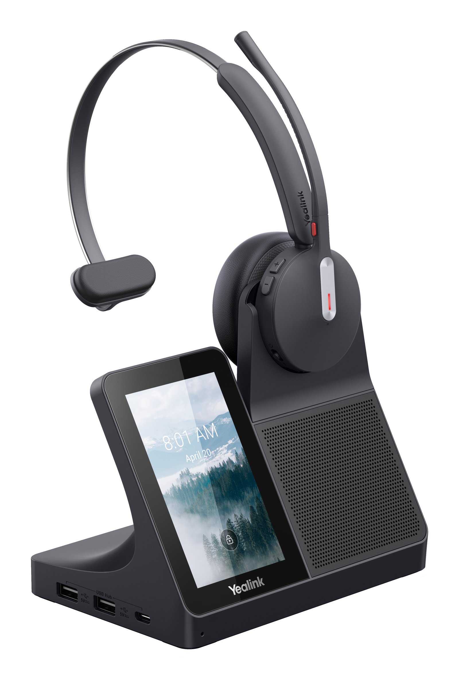 Yealink WH64 Workstation Mono Headset Wired  Wireless Head-band Office/Call center USB Type-C 1208737