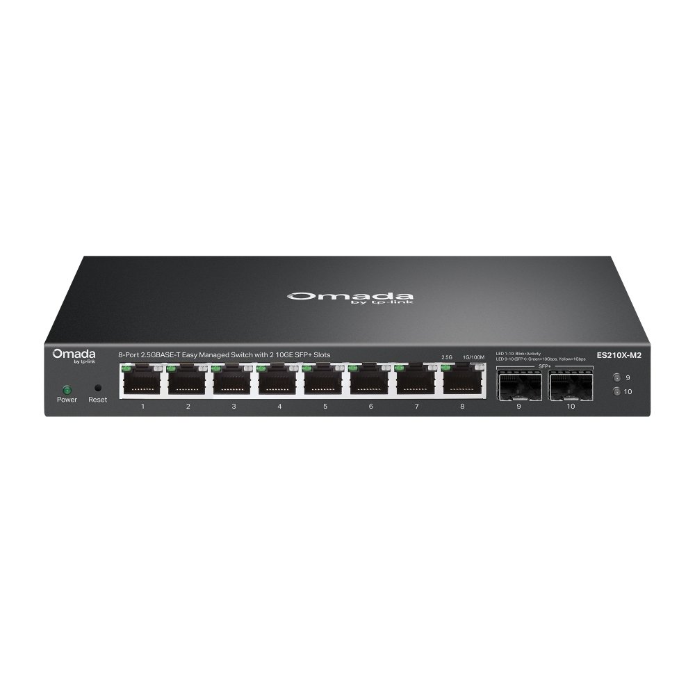 TP-Link ES210X-M2 network switch Managed 2.5G Ethernet (100/1000/2500) Desktop/Wall-Mounting Black ES210XM2