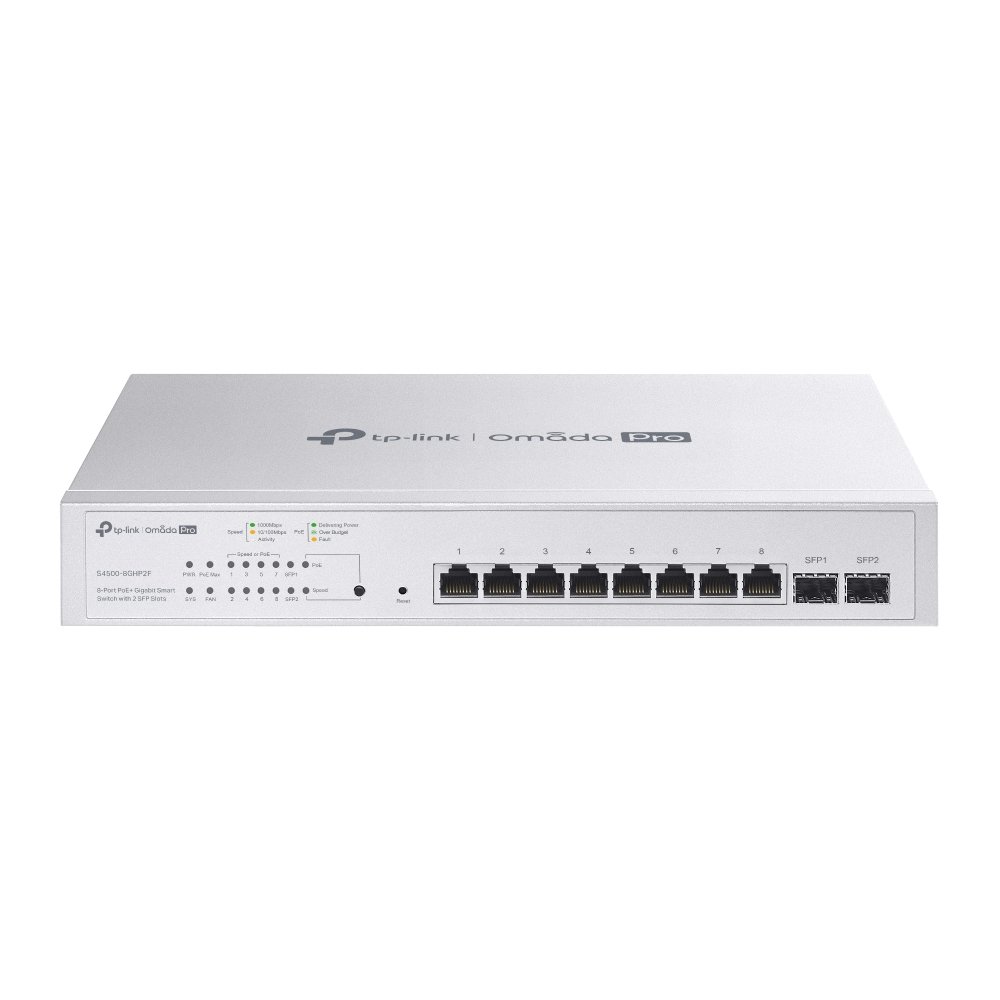 TP-Link Omada Pro 8-Port PoE+ Gigabit Smart Switch with 2 SFP Slots S45008GHP2F