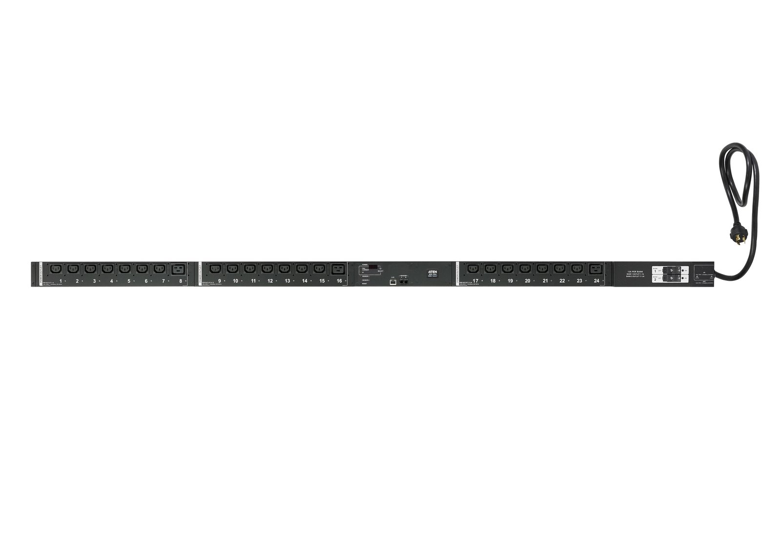 ATEN TECHNOLOGIES 30A/32A 24-Outlet Metered  Switched Low Profile eco PDU PE6324LB