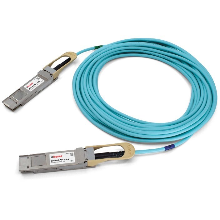 LEGRAND - OPTICS QDD-400G-AOC-4M-L InfiniBand/fibre optic cable QSFP-DD Aqua colour