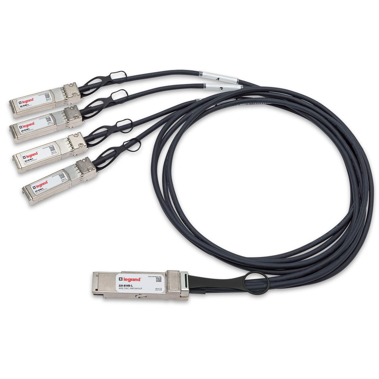 LEGRAND - OPTICS 331-8149-L InfiniBand/fibre optic cable 1 m QSFP+ 4 x SFP+ Black