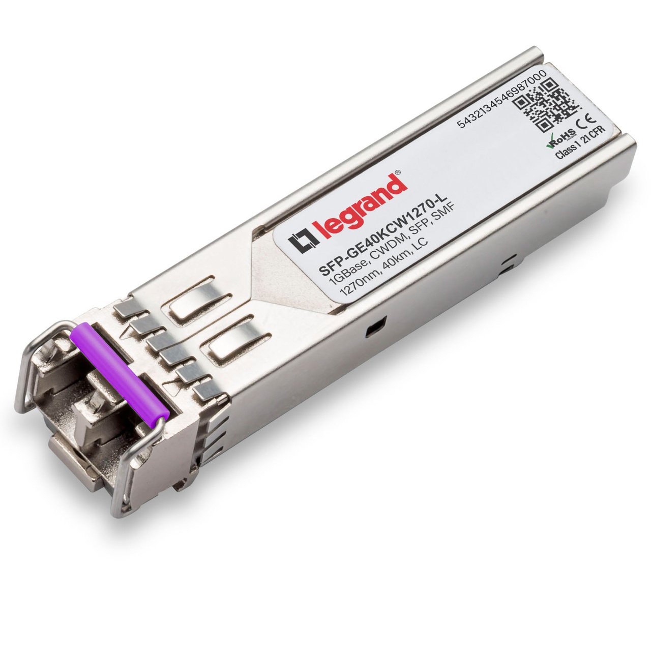 LEGRAND - OPTICS SFP-GE40KCW1270-L network transceiver module Fiber optic 1000 Mbit/s 1270 nm