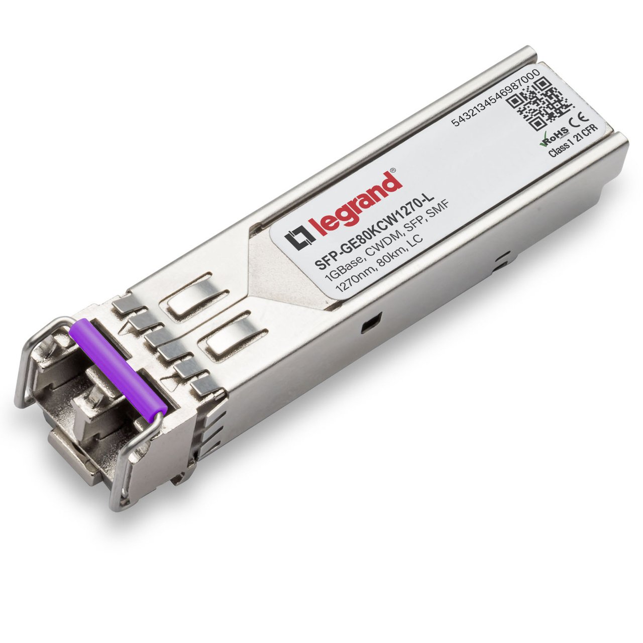 LEGRAND - OPTICS SMF 1270NM 80KM LC network transceiver module Fiber optic 1000 Mbit/s SFP SFP-GE80KCW1270-L