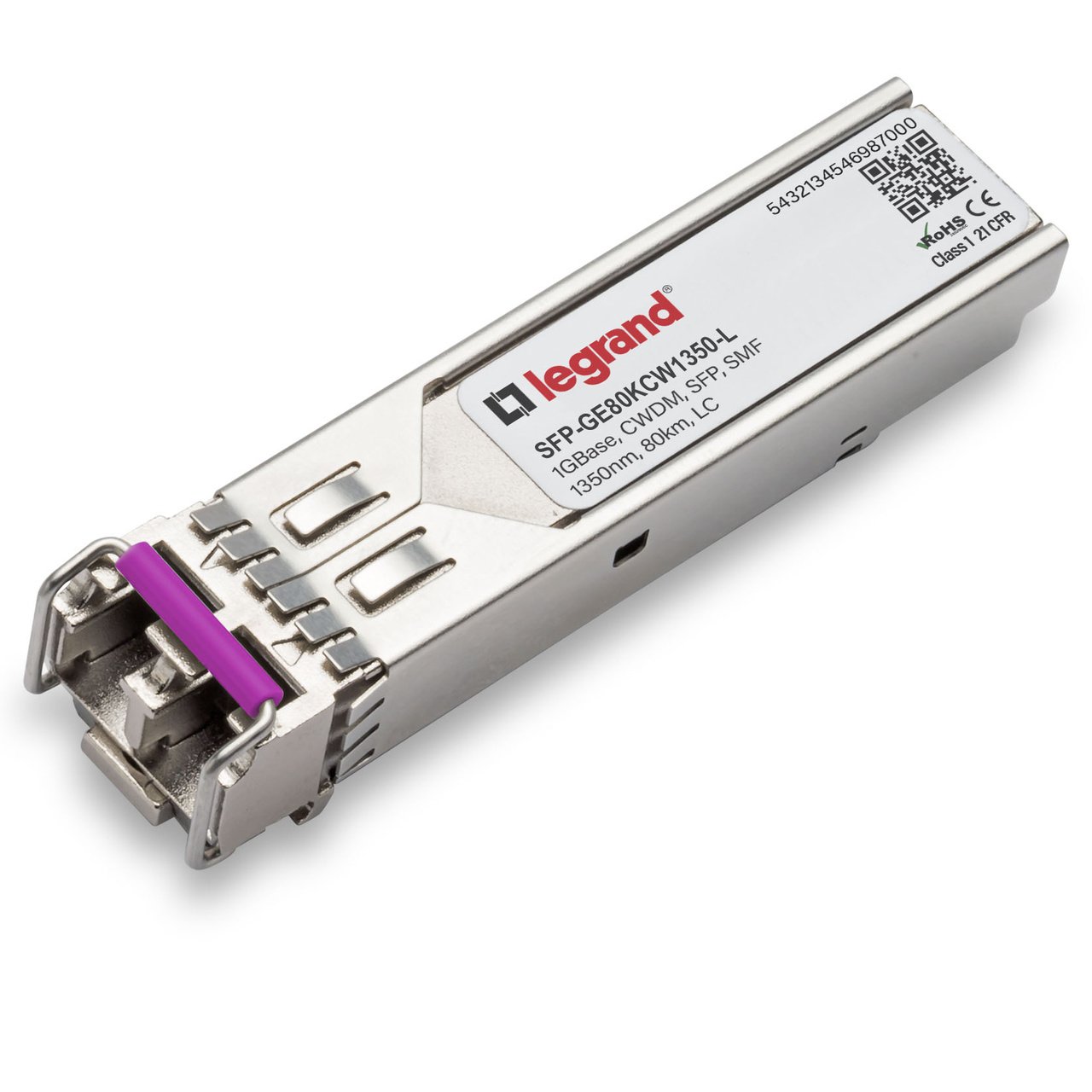 LEGRAND - OPTICS SMF 1350NM 80KM LC network transceiver module Fiber optic 1000 Mbit/s SFP SFP-GE80KCW1350-L