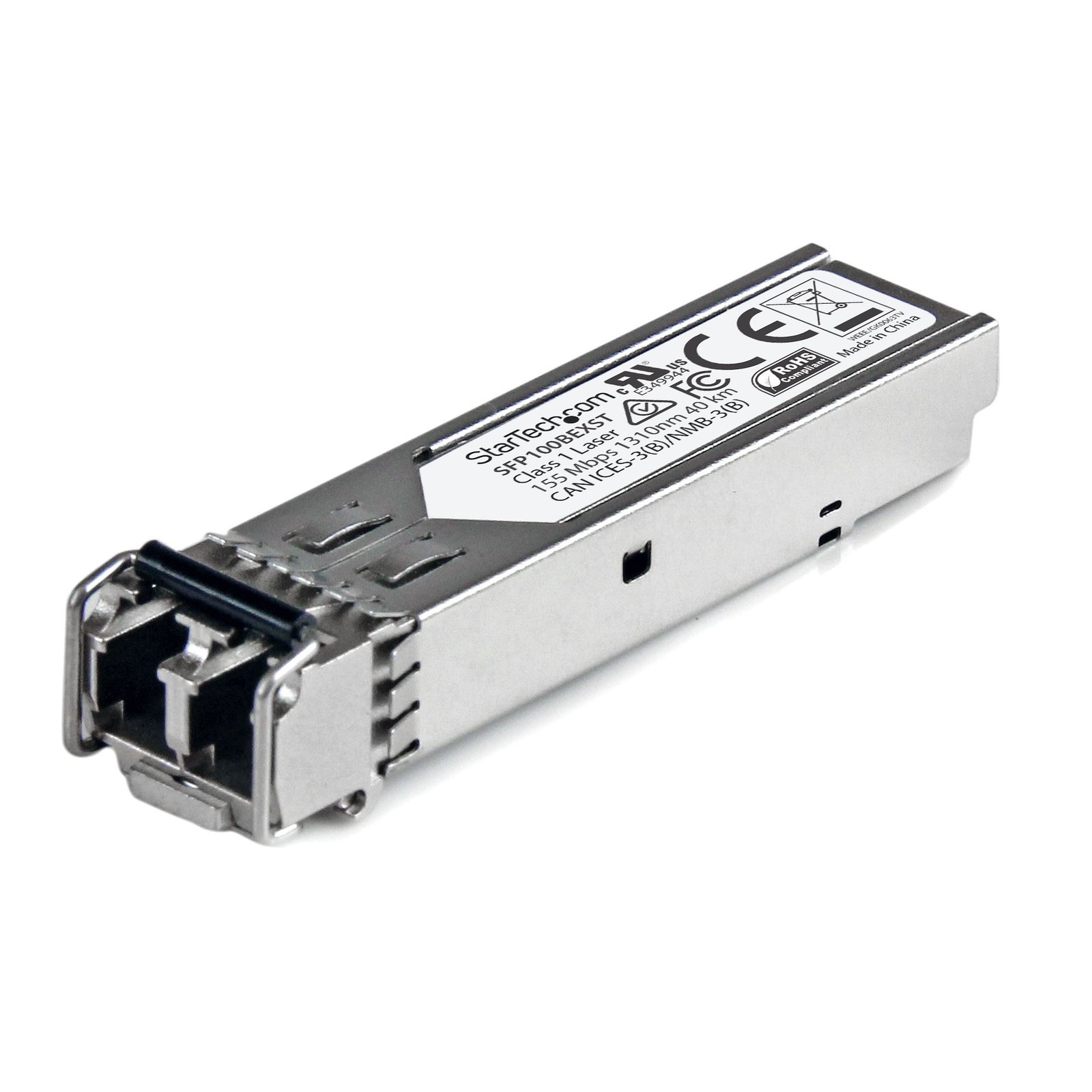 StarTech.com MSA Compliant SFP Transceiver Module - 100BASE-EX~MSA Uncoded - 100BASE-EX - 100MbE SFP100BEXST