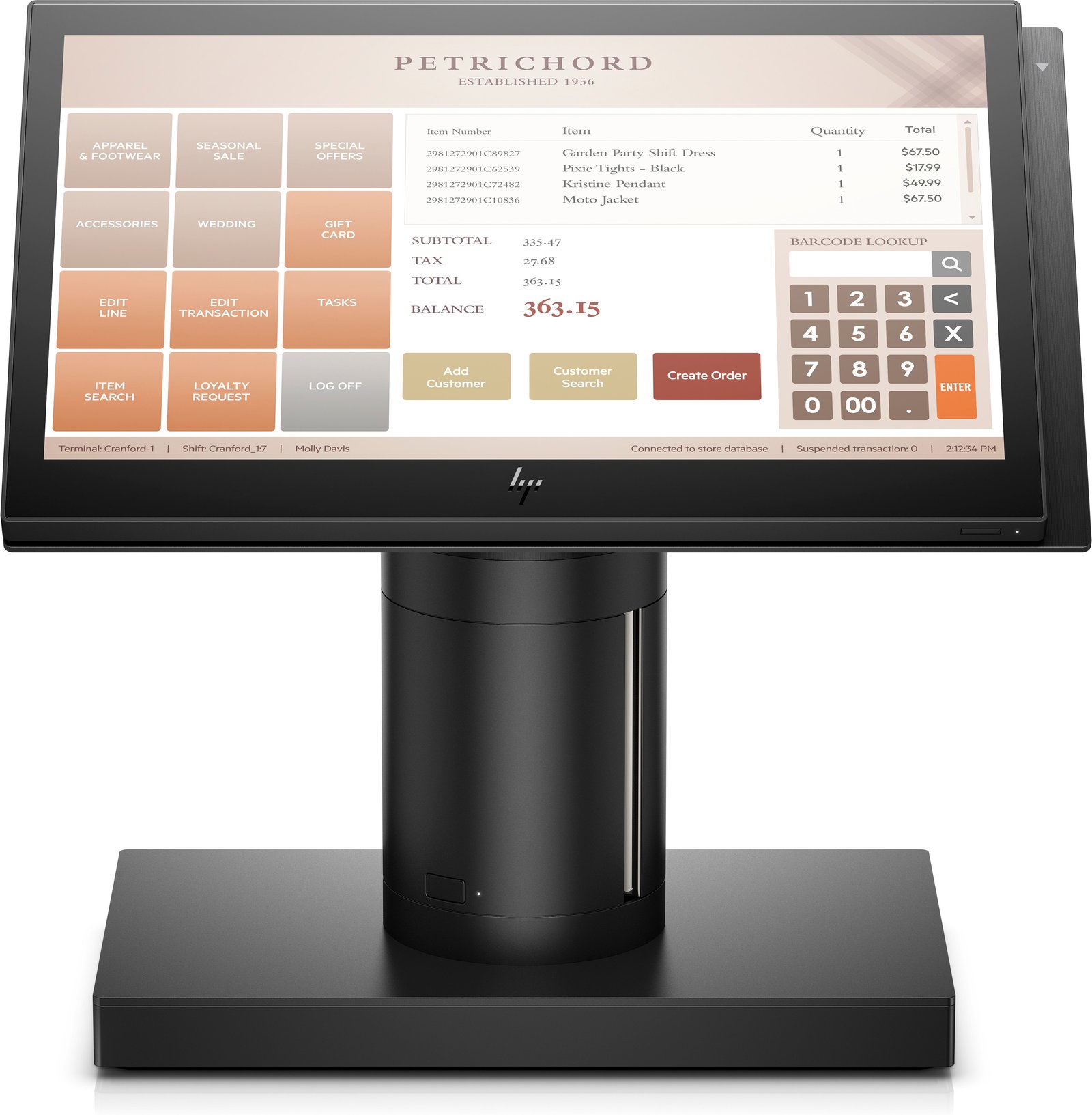 HP INC. - POS- CTO BDL 143 All-in-One 35.6 cm (14") 1920 x 1080 pixels Touchscreen Black 1HH66AV