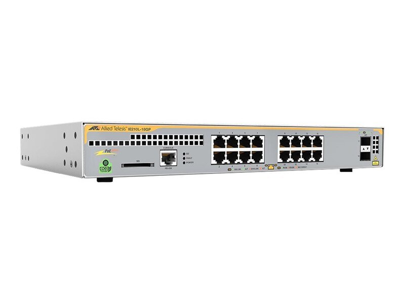 ALLIED TELESIS BOX AT-IE210L-18GP-60 Managed L2 Gigabit Ethernet (10/100/1000) Power over (PoE) Grey